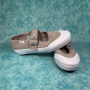 Vans Mary Jane Women’s Beige Canvas Low Top Buckle Shoes Size 8